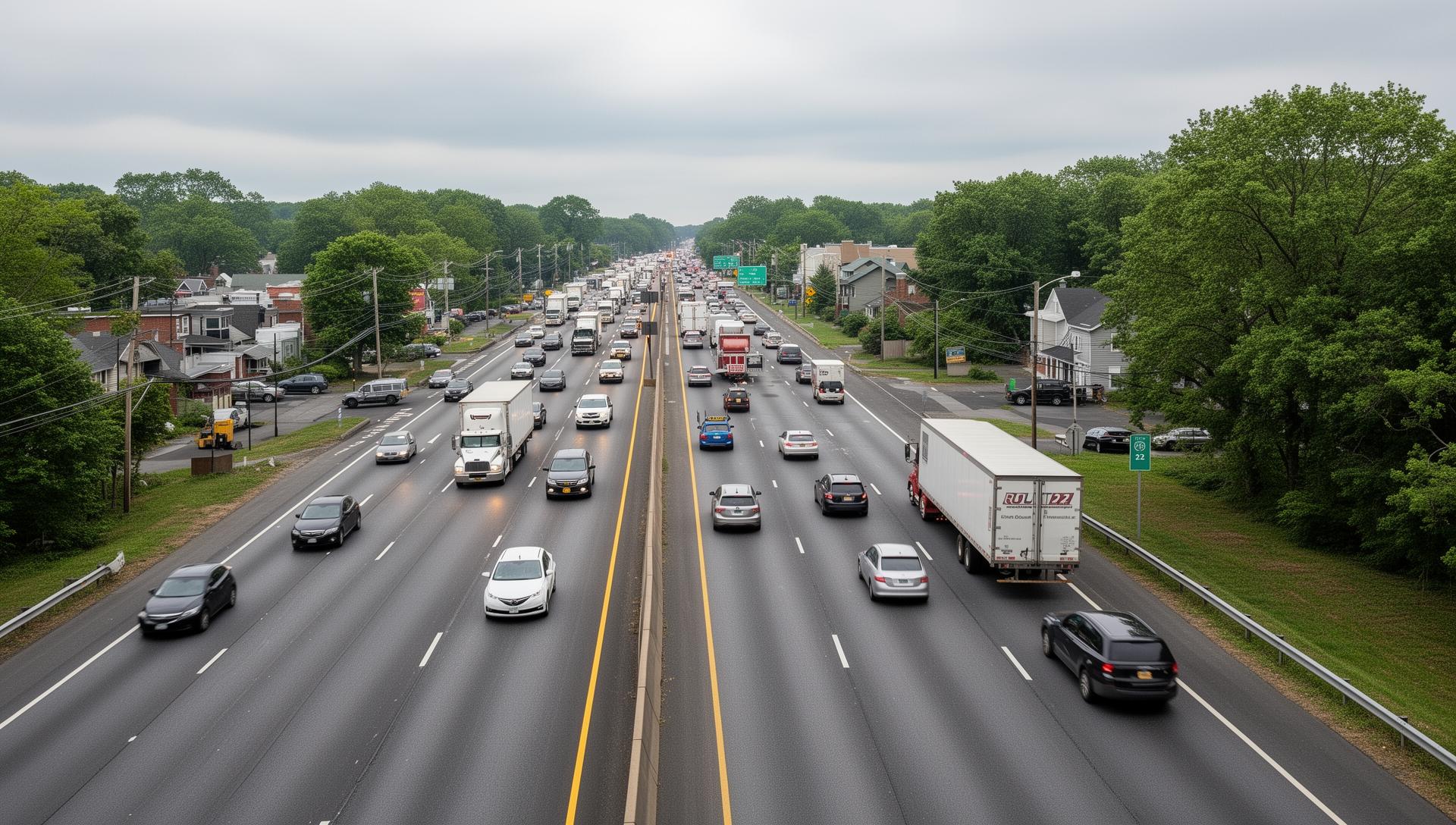 Route 22 Union County NJ — high-volume commercial corridor where frequent collisions generate diminished value claims
